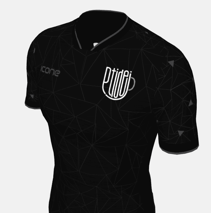 Black sports jersey carrying the Ptidej logo